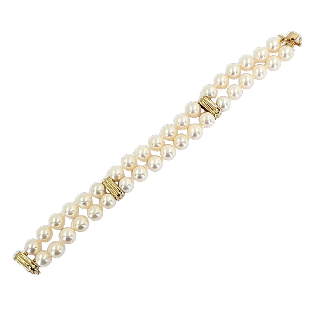 Pearl bracelet with 14 karat gold clasps outlet