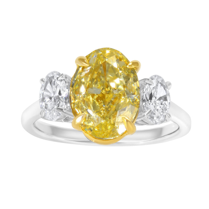 3.02 Carat Fancy Yellow Diamond Ring