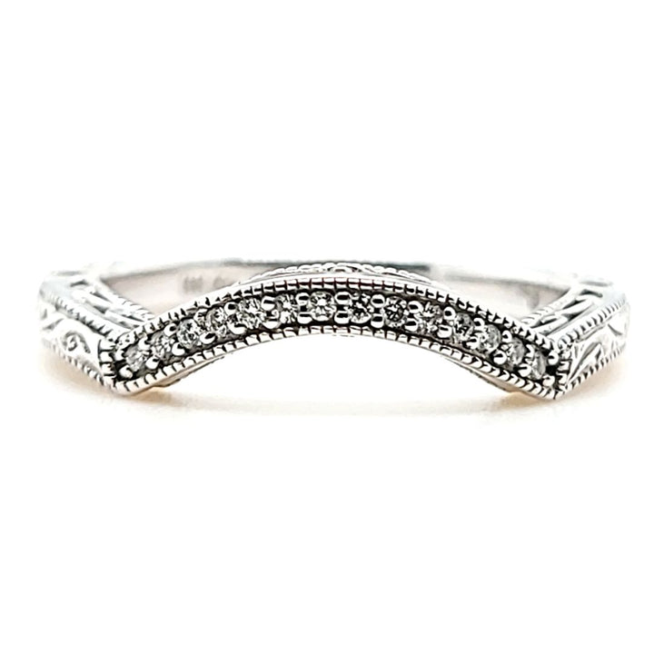 Curved Diamond Wedding Band