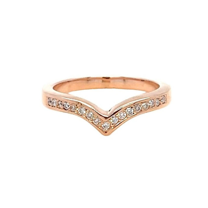 Diamond Rose Gold V Ring