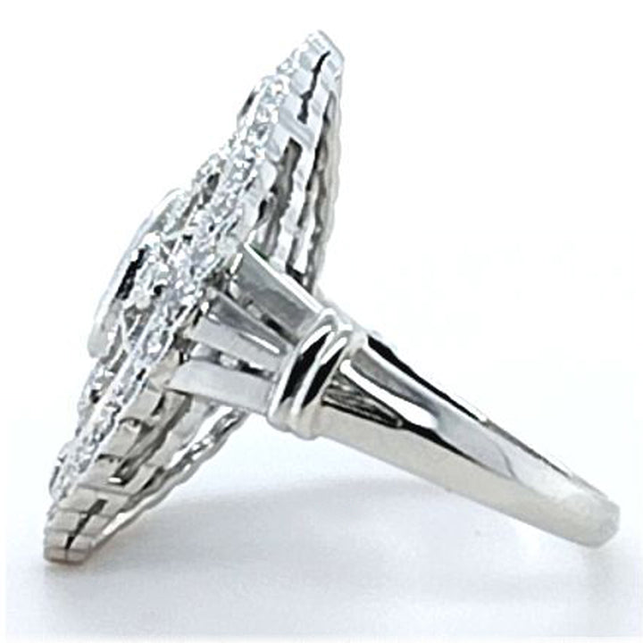 Art Deco Revival Navette Ring