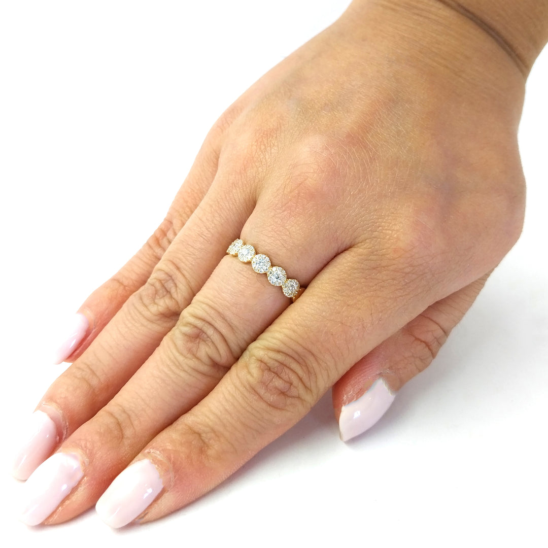 Diamond Band with Diamond Halos