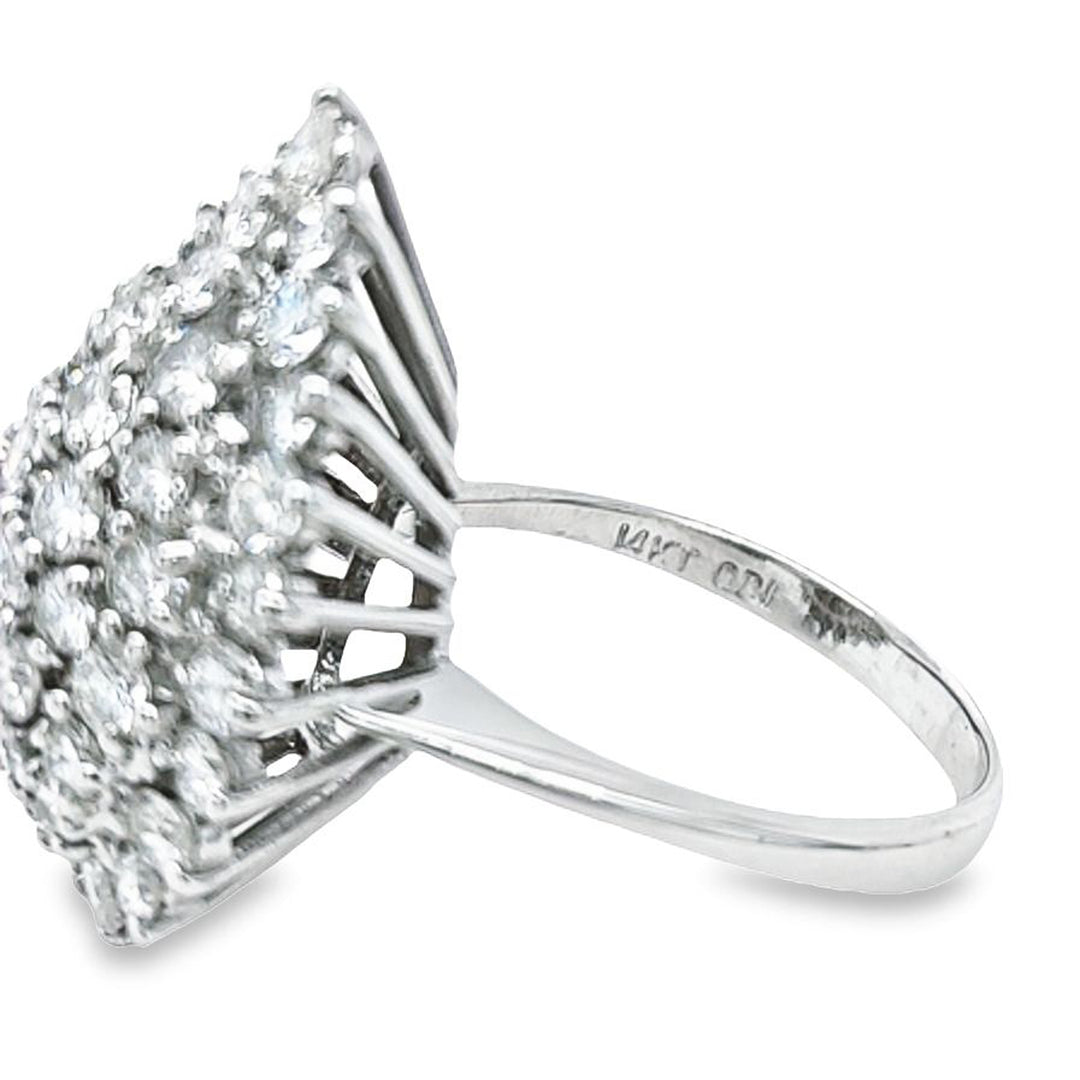 Pear Drop Diamond Cluster Ring