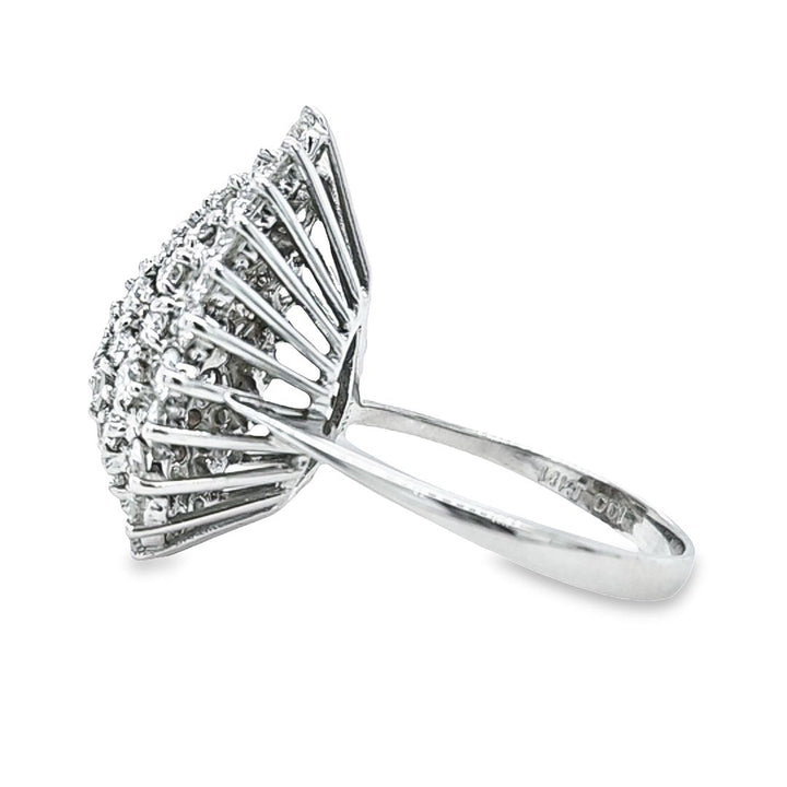 Pear Drop Diamond Cluster Ring