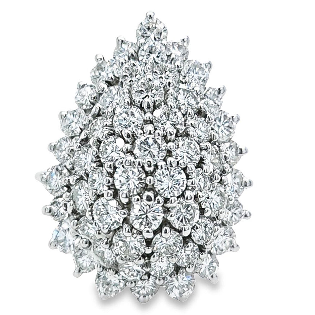 Pear Drop Diamond Cluster Ring