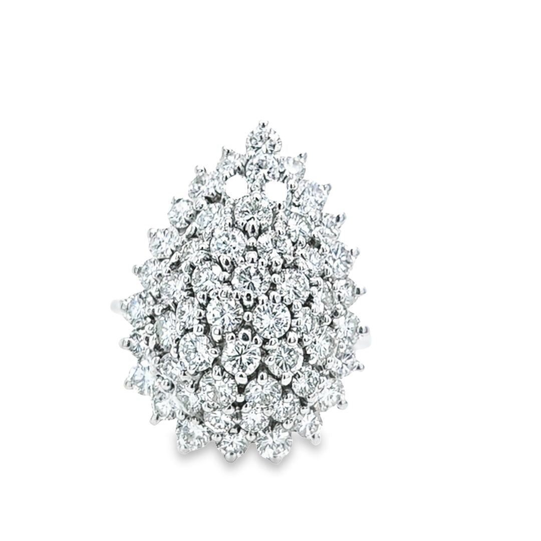 Pear Drop Diamond Cluster Ring