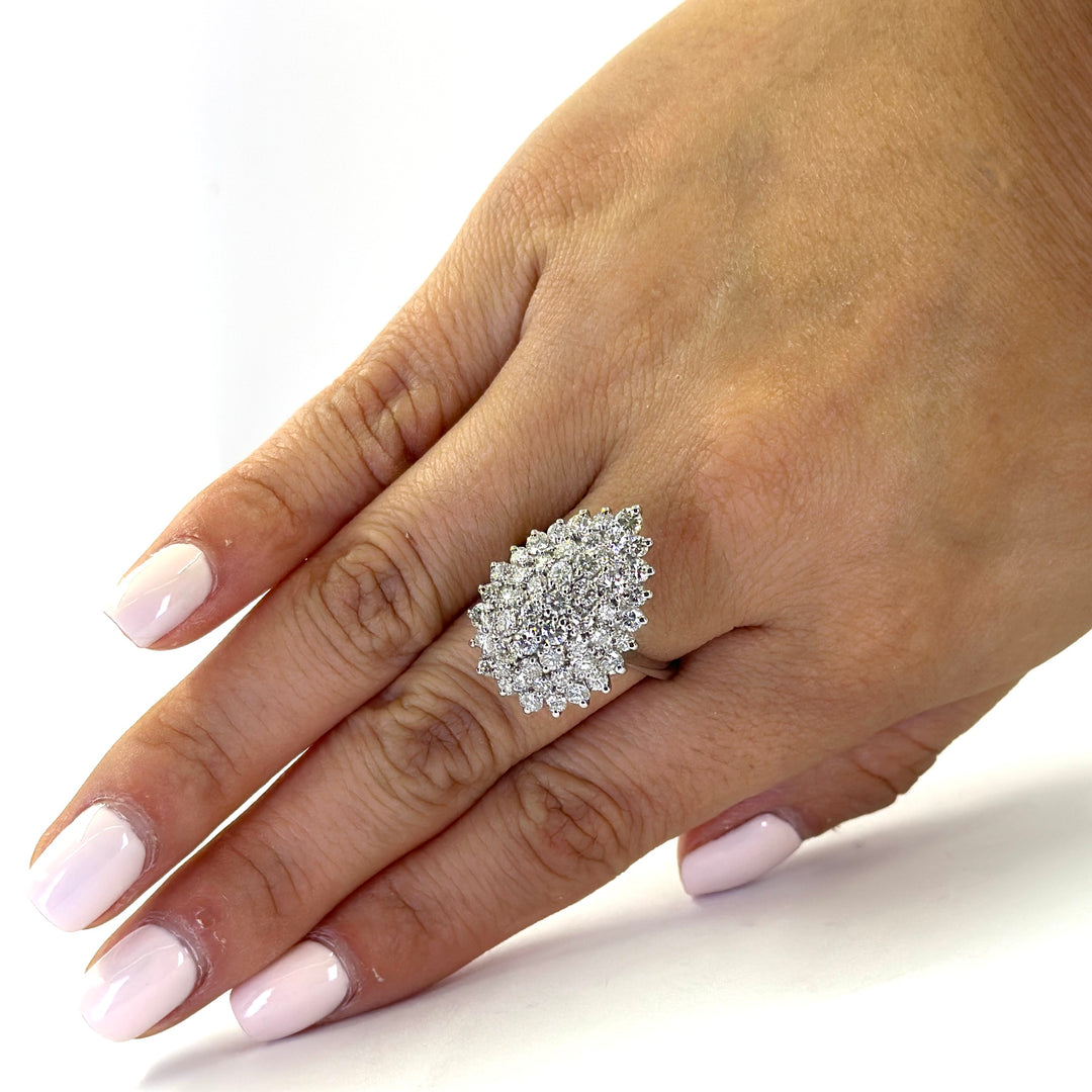 Pear Drop Diamond Cluster Ring