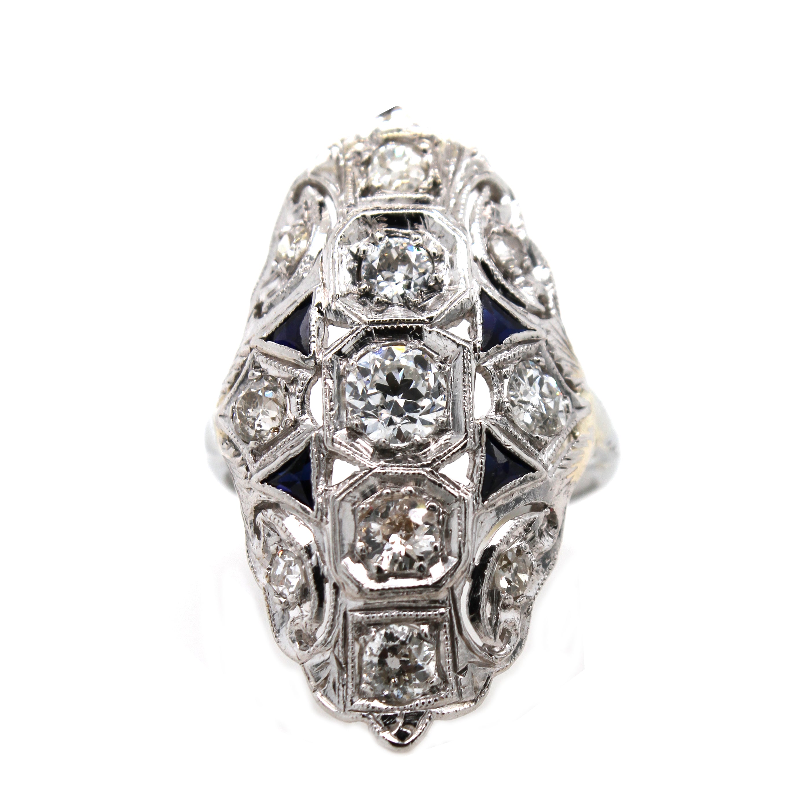 Antique diamond hot sale dinner rings