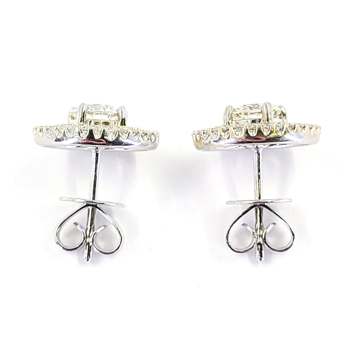 Double Halo Diamond Stud Earrings