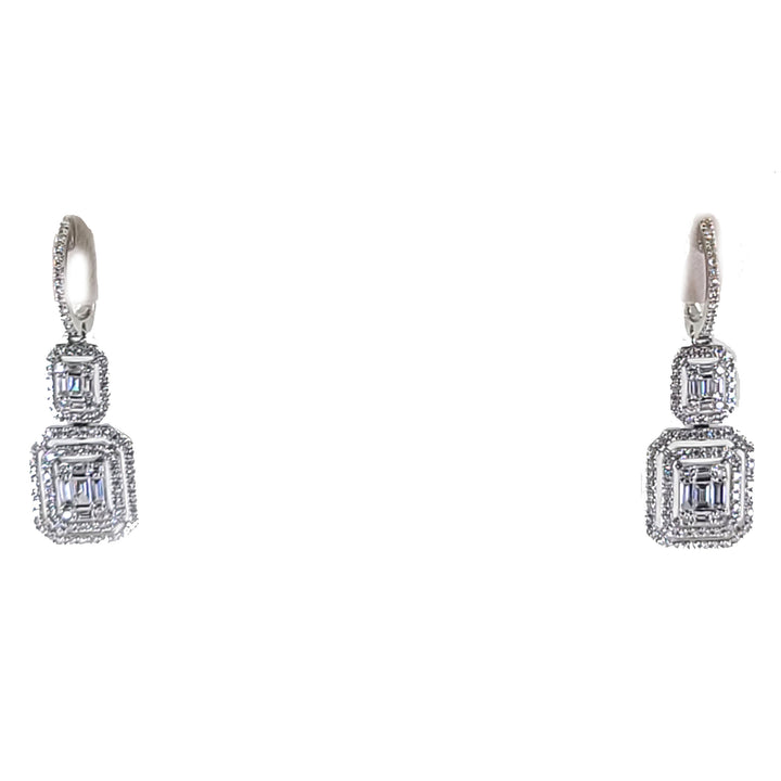 Diamond Huggie Drop Earrings