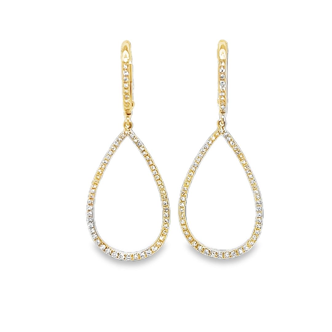 Diamond Pear Drop Earrings