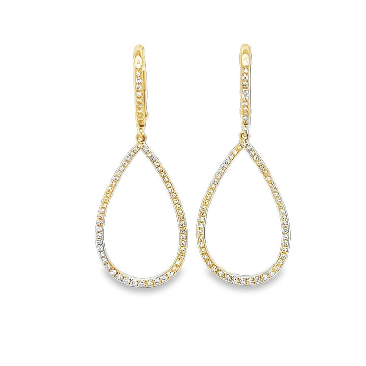 Diamond Pear Drop Earrings