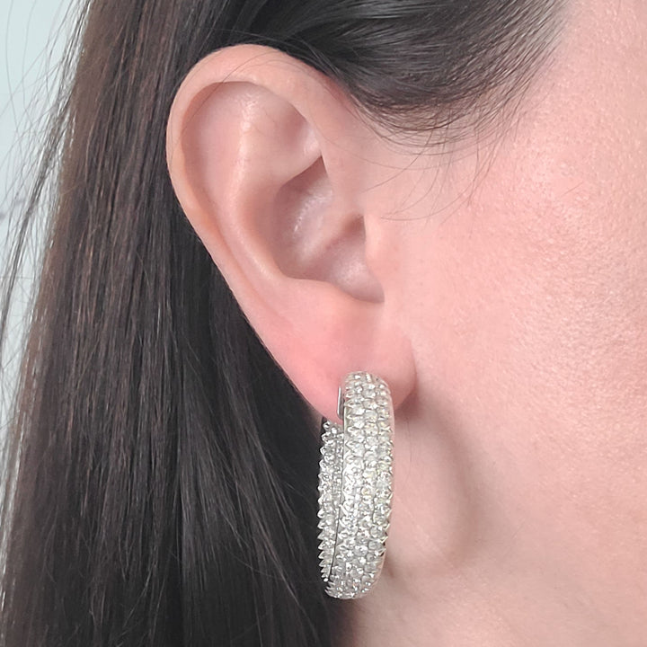 In and Out Diamond Hoop Earrings