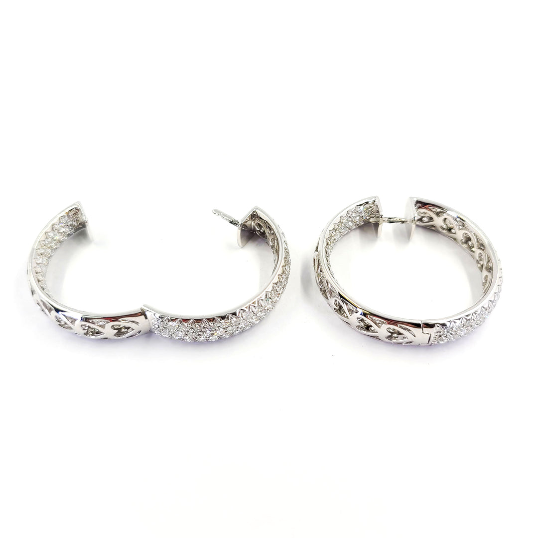 In and Out Diamond Hoop Earrings