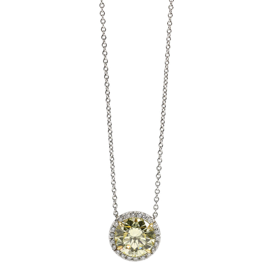 Fancy Light Yellow Diamond Pendant Necklace