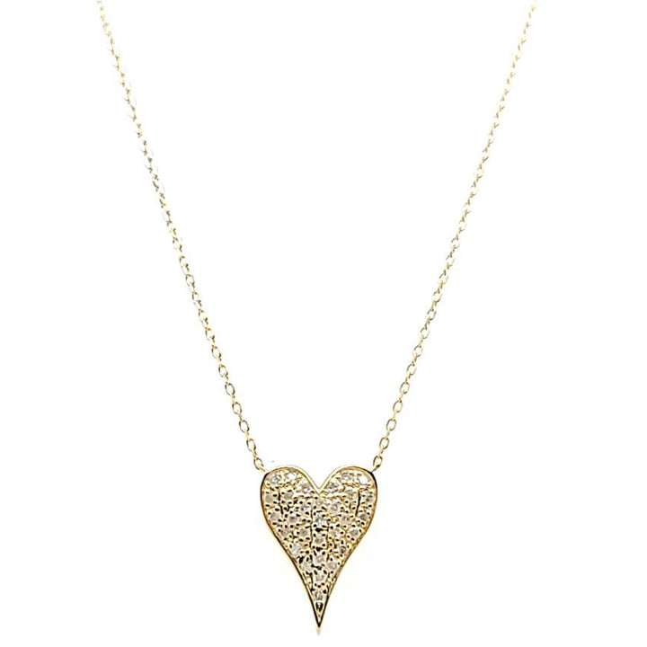 Elongated Pave Heart Necklace