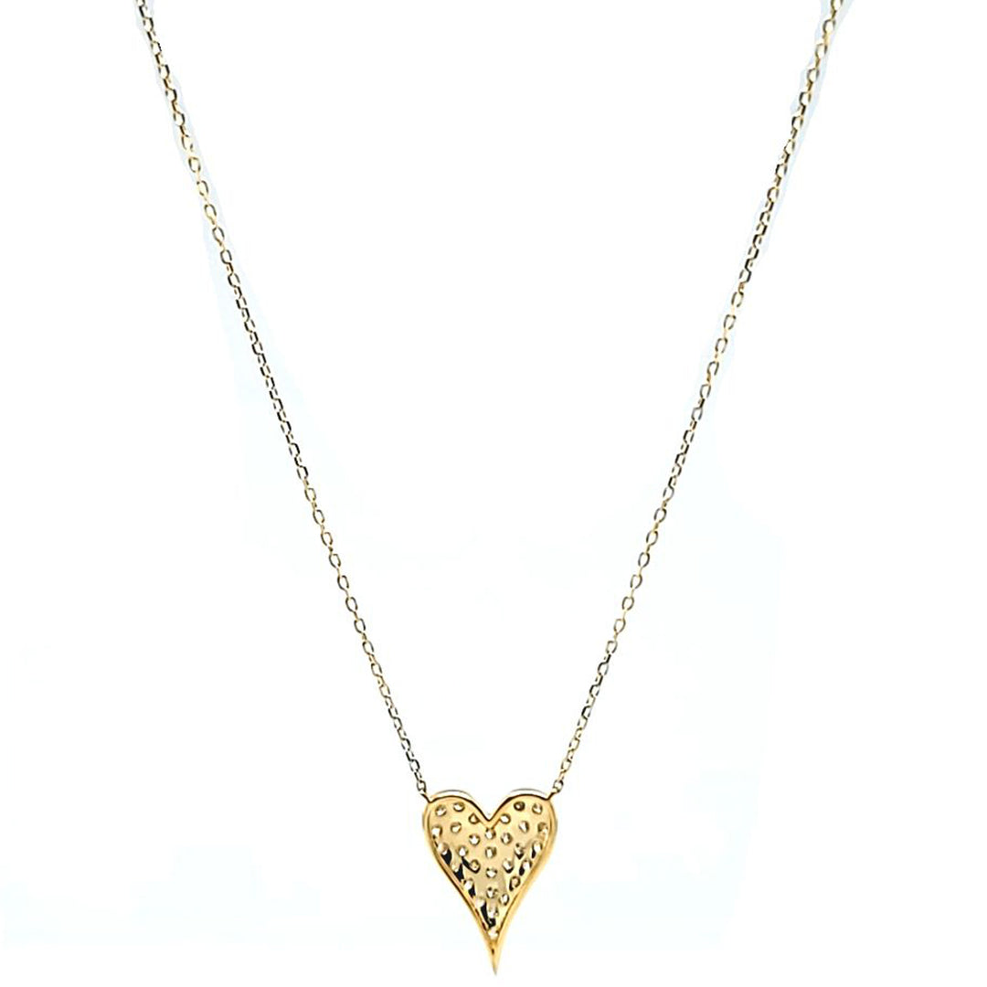 Elongated Pave Heart Necklace