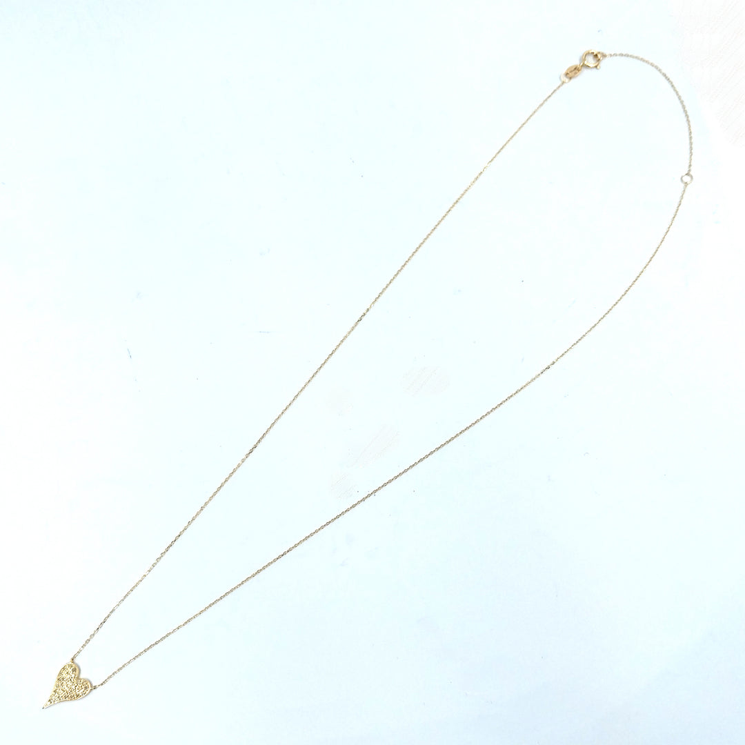 Elongated Pave Heart Necklace