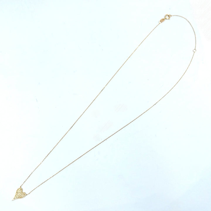 Elongated Pave Heart Necklace