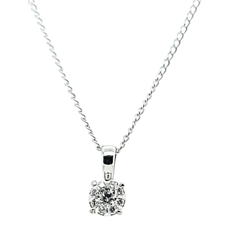 0.10 Carat Diamond Cluster Pendant