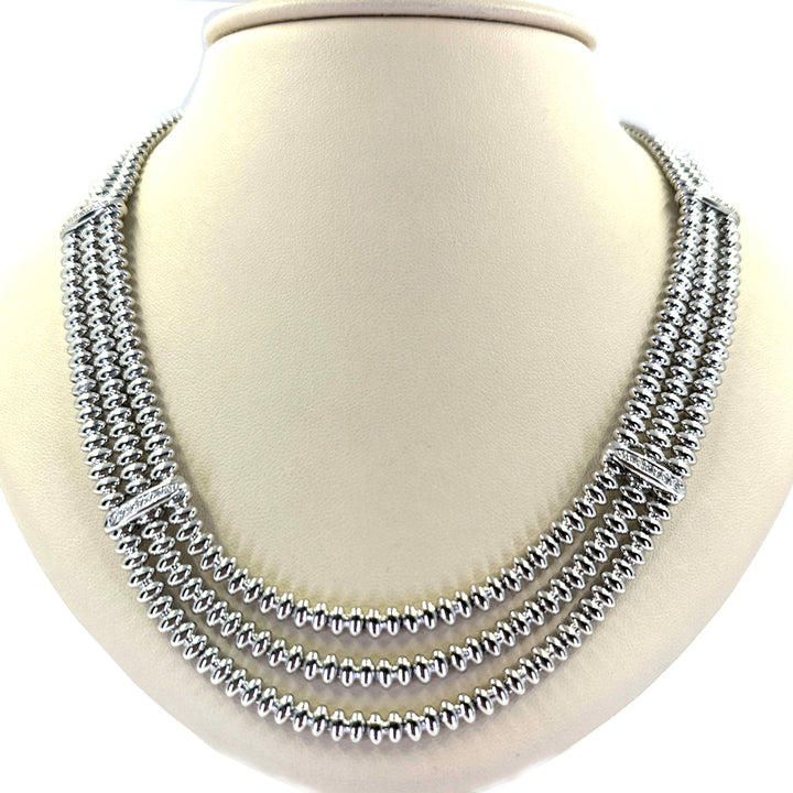 Chiampesan 3 Row Diamond Necklace