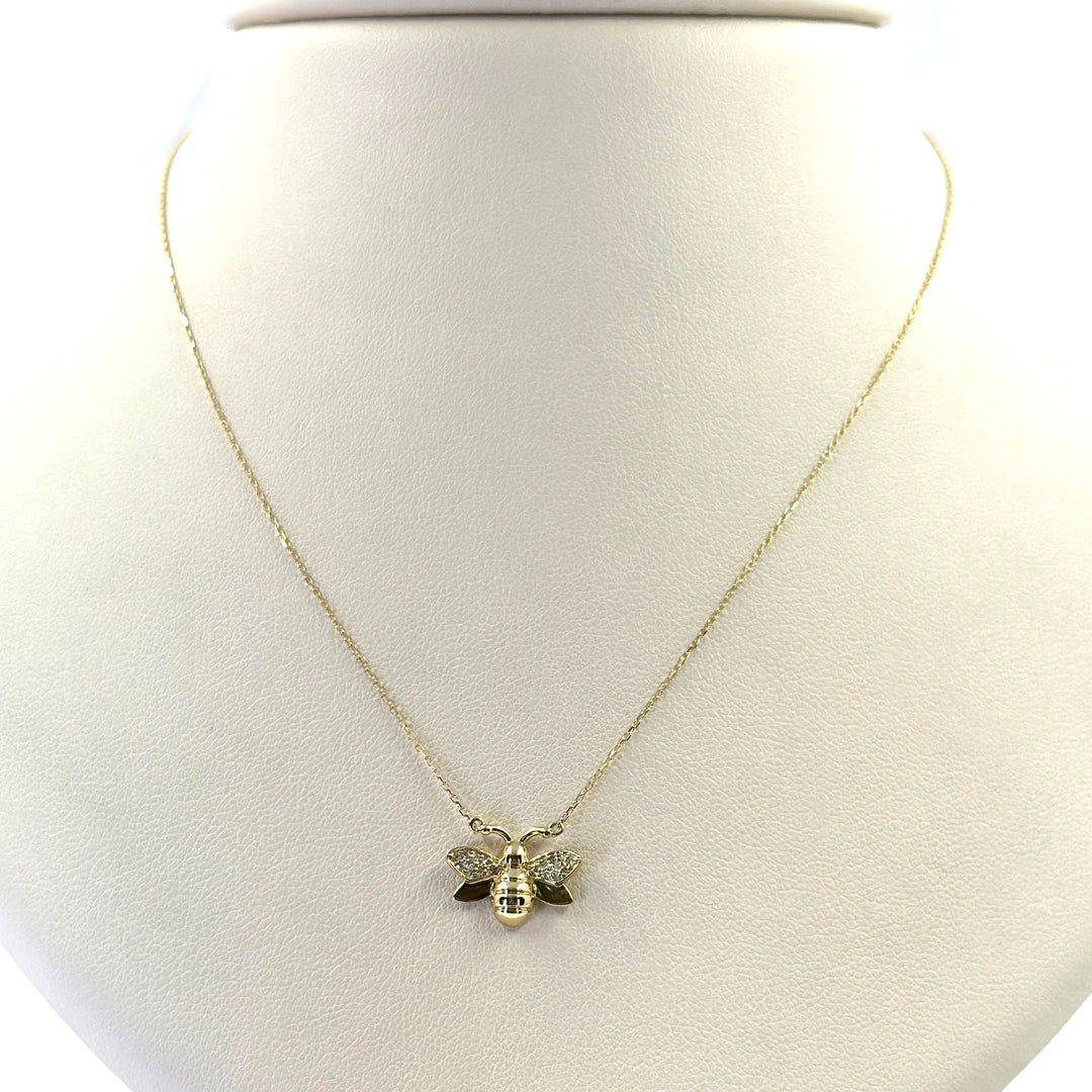 Diamond Bumble Bee Necklace