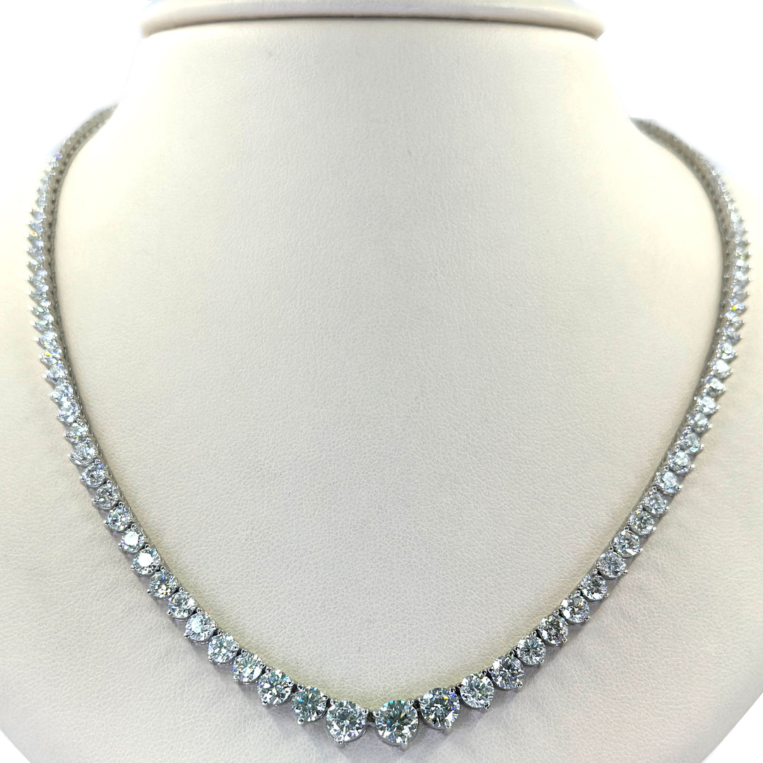 3-Prong Diamond Riviera Necklace