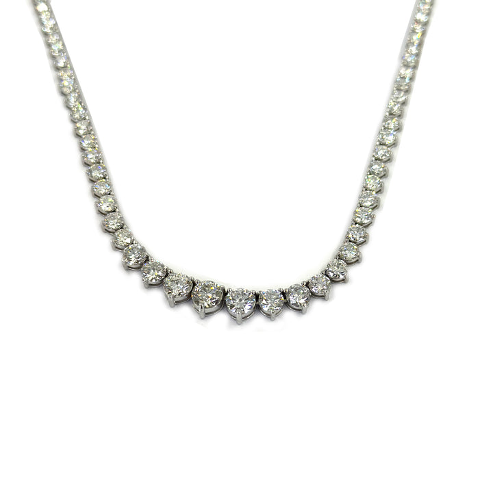 3-Prong Diamond Riviera Necklace