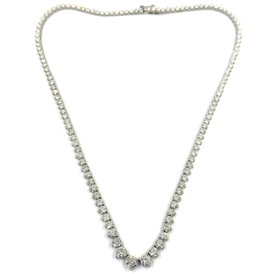 3-Prong Diamond Riviera Necklace