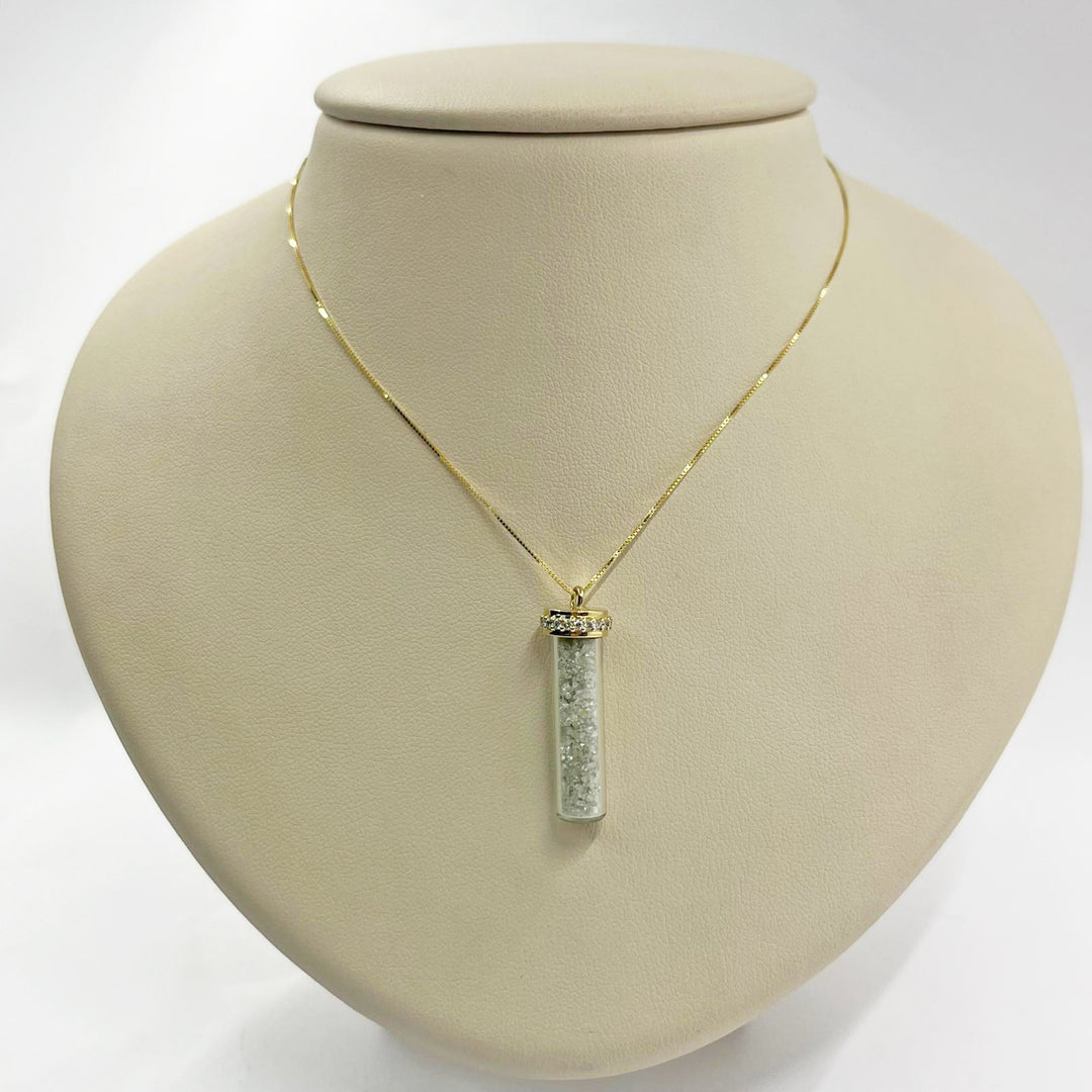 Diamond Vial Pendant Necklace