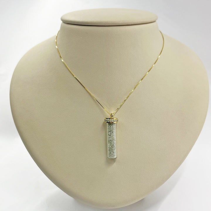 Diamond Vial Pendant Necklace