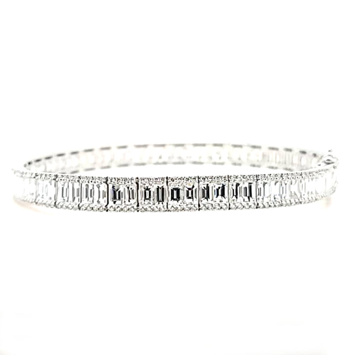 Baguette and Round Cut Diamond Bracelet