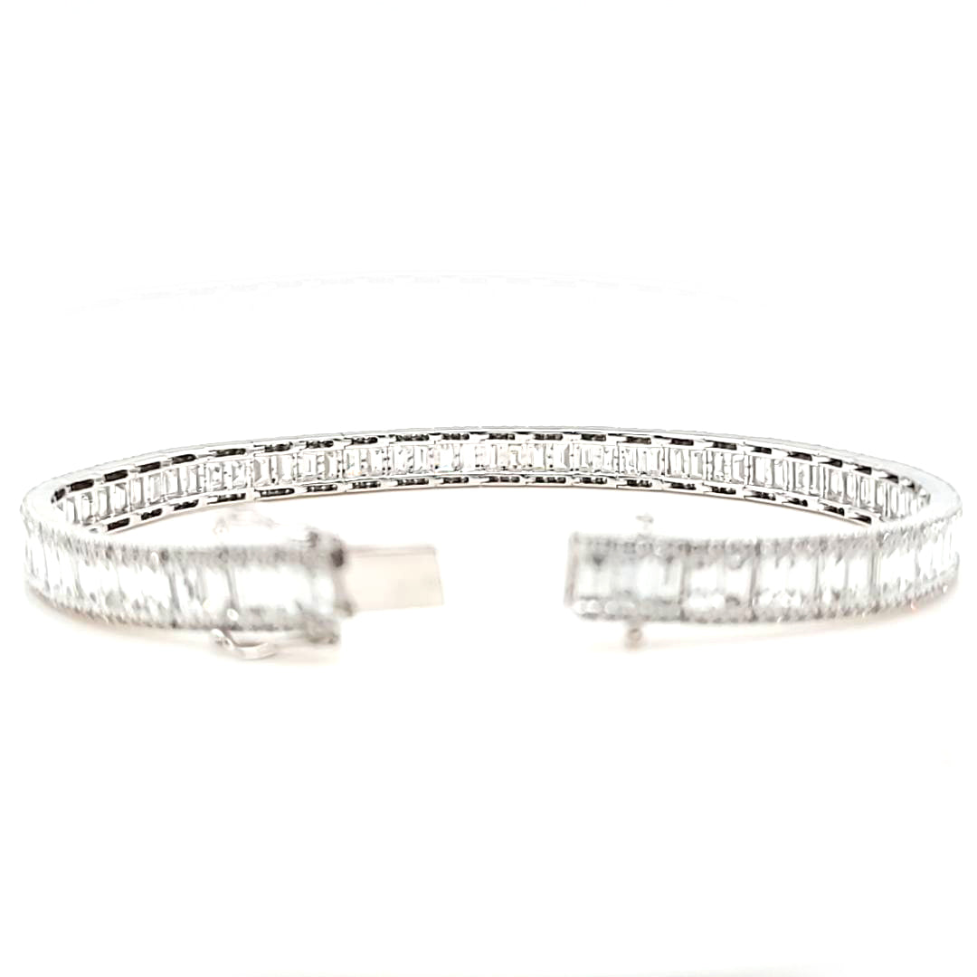 Baguette and Round Cut Diamond Bracelet