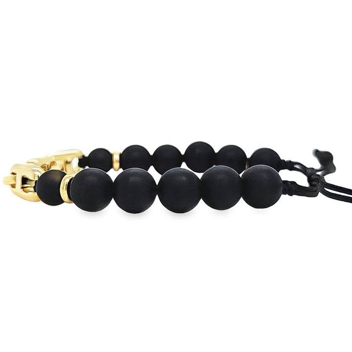 Diamond and Onyx Link Bracelet