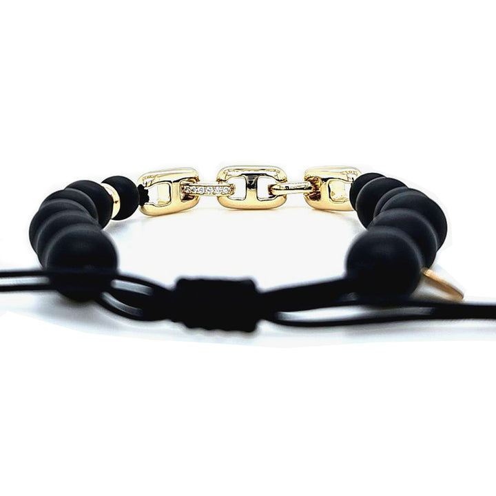 Diamond and Onyx Link Bracelet