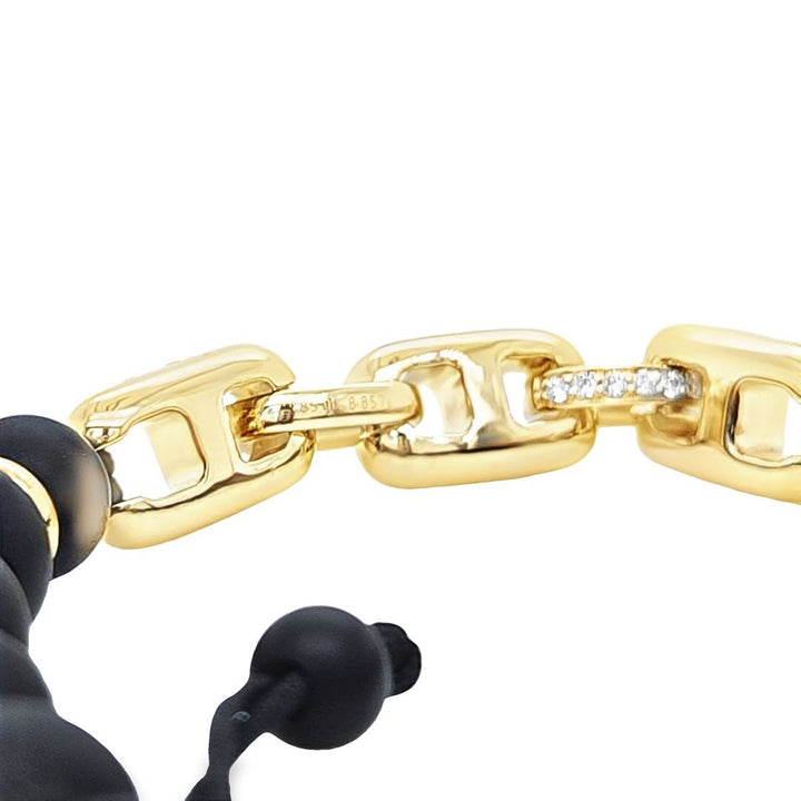 Diamond and Onyx Link Bracelet