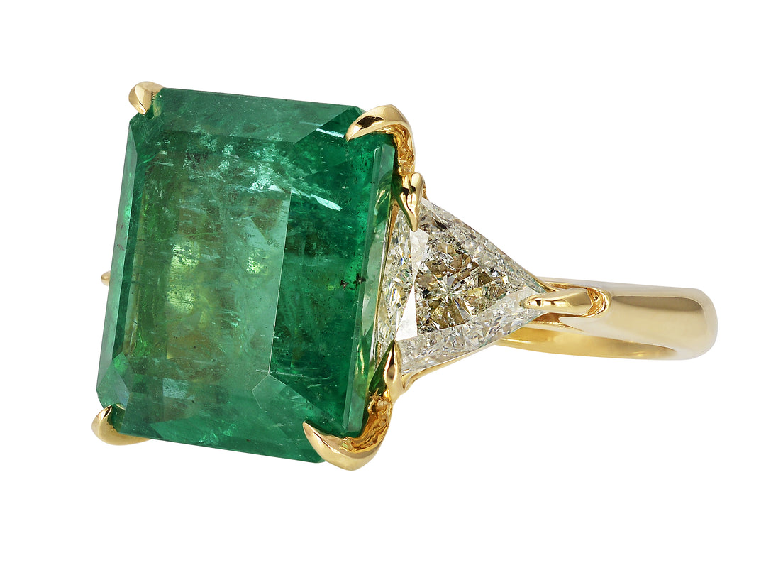 Zambian Emerald & Diamond Ring