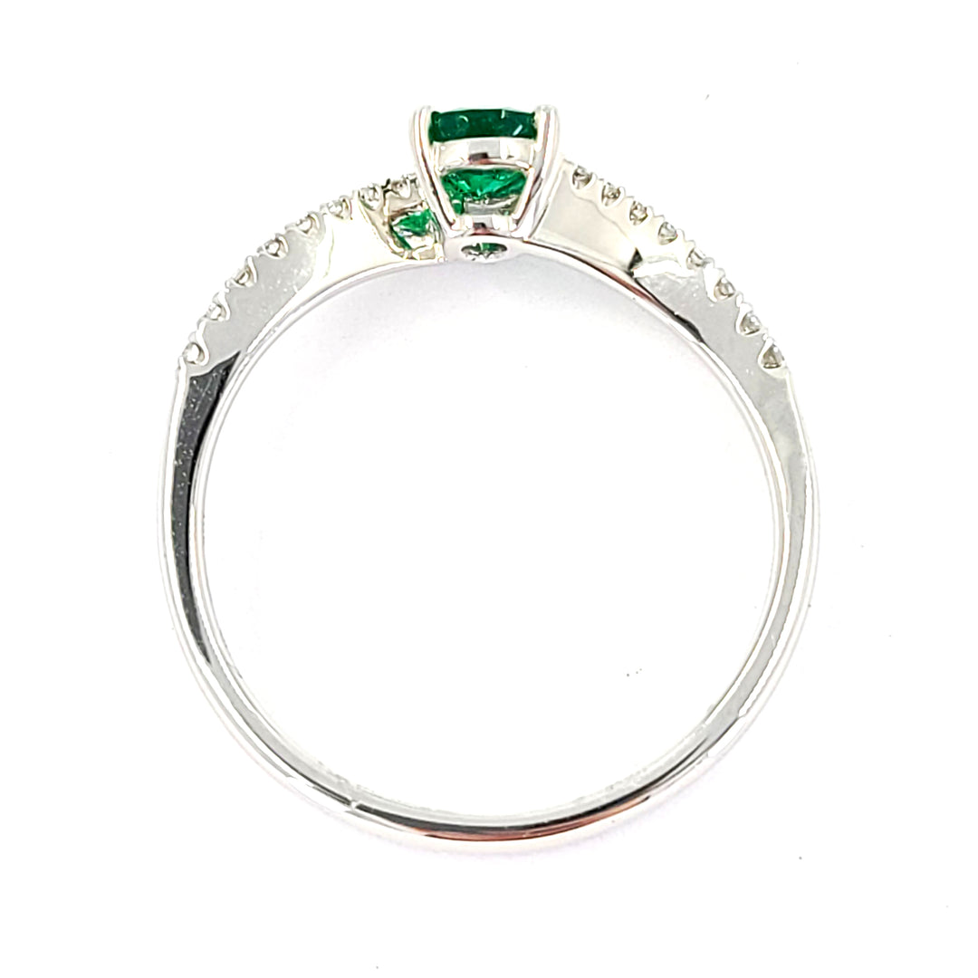 0.33 Carat Emerald and Diamond Ring