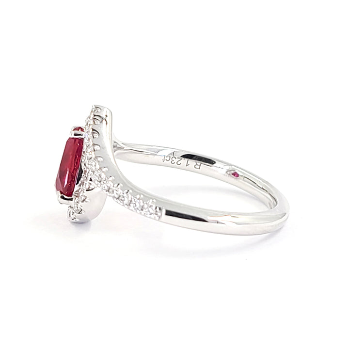 1.23 Carat Ruby and Diamond Ring