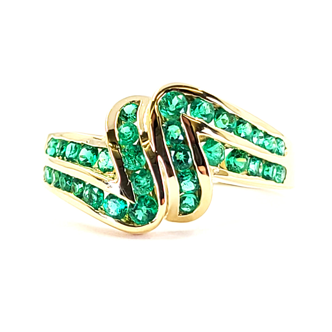 Channel Set Emerald Ring