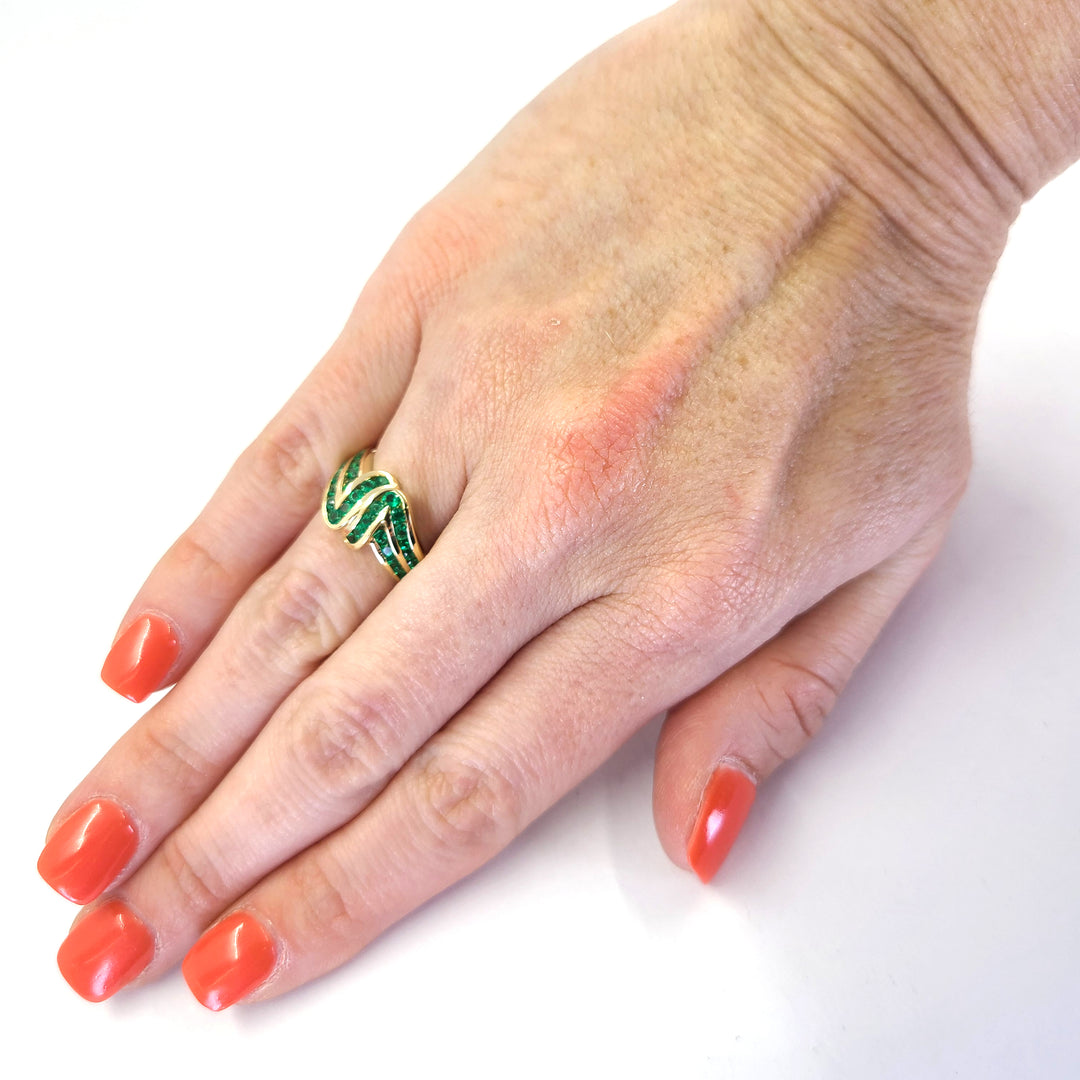 Channel Set Emerald Ring