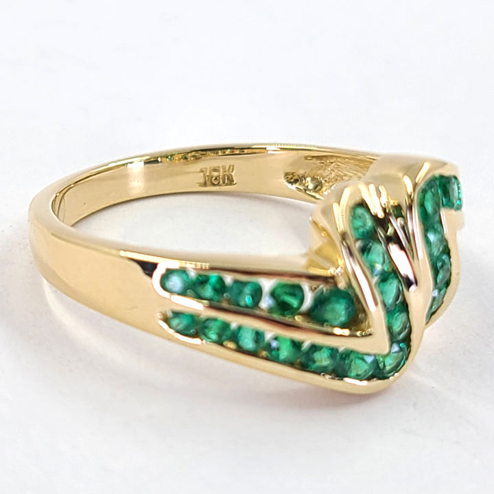 Channel Set Emerald Ring