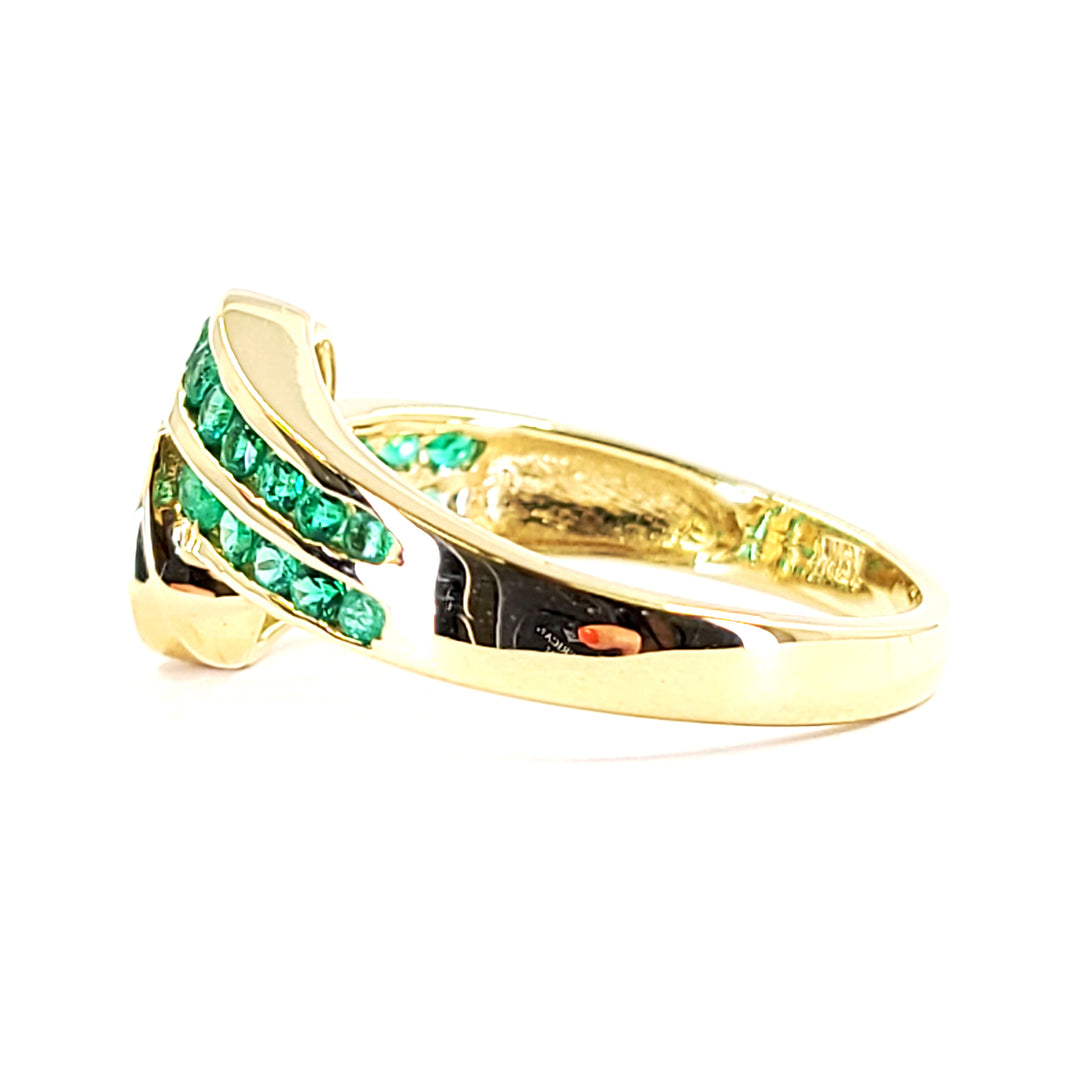 Channel Set Emerald Ring