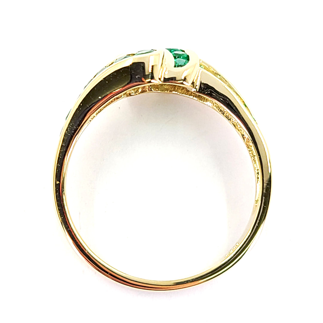 Channel Set Emerald Ring