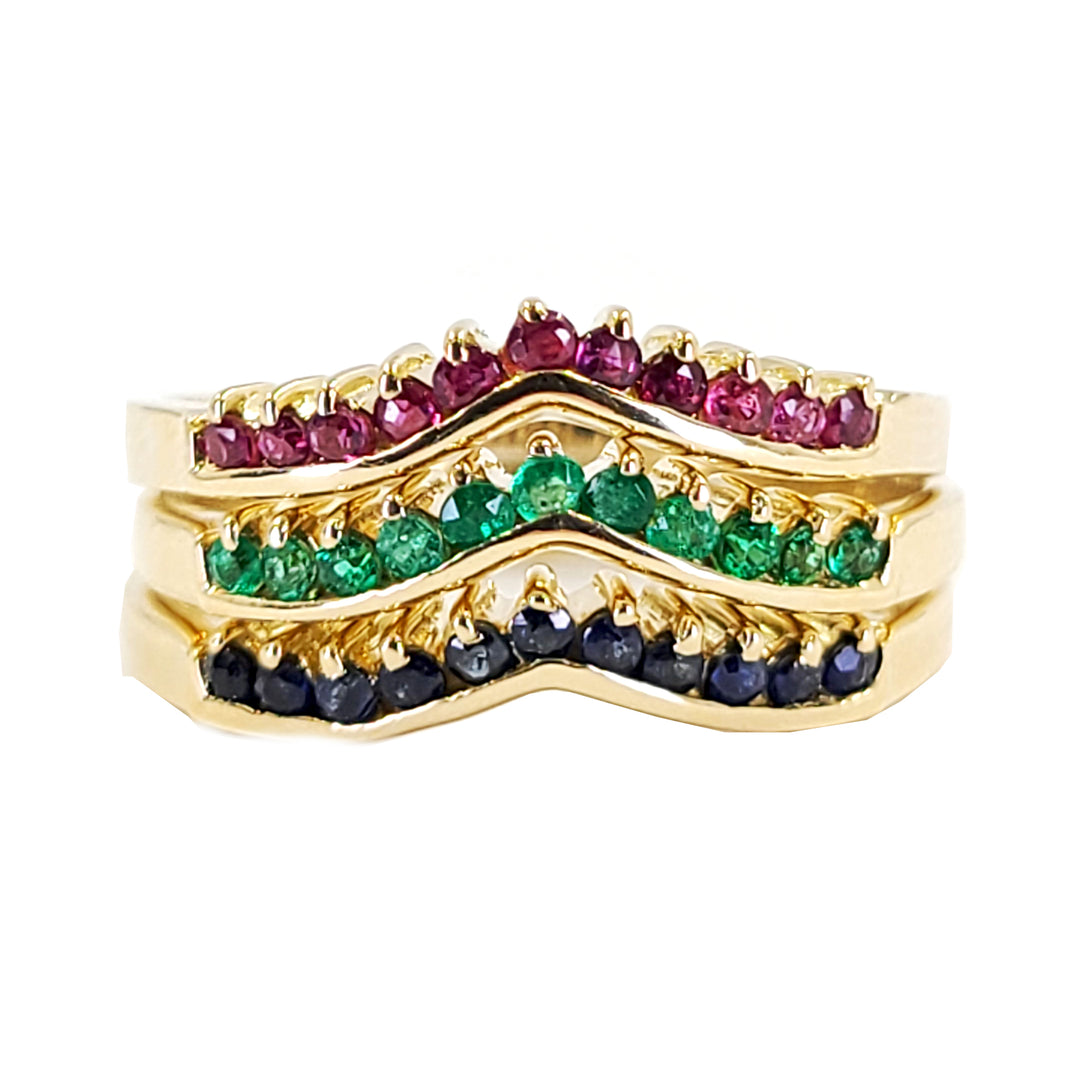 Tricolored Stacking Rings