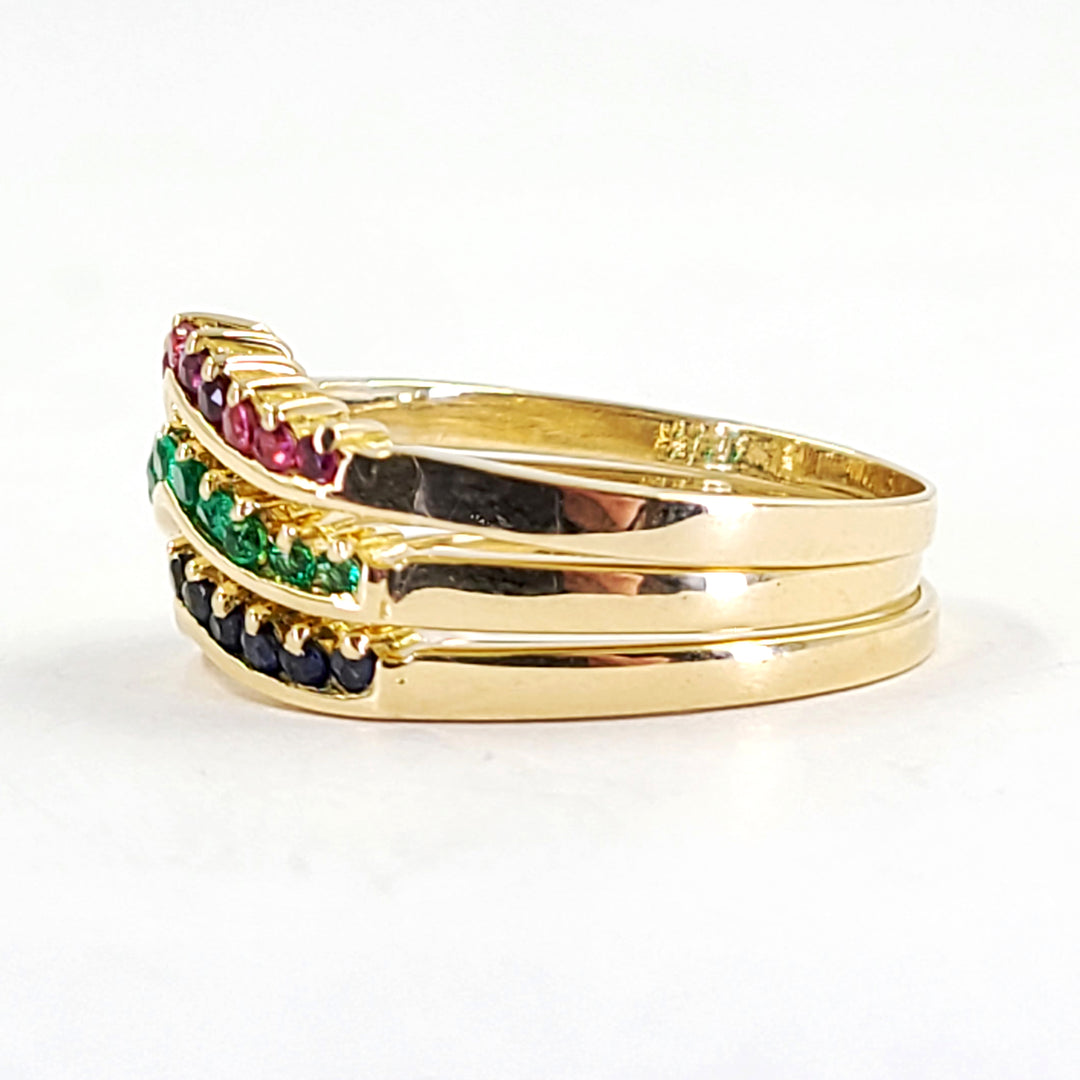 Tricolored Stacking Rings