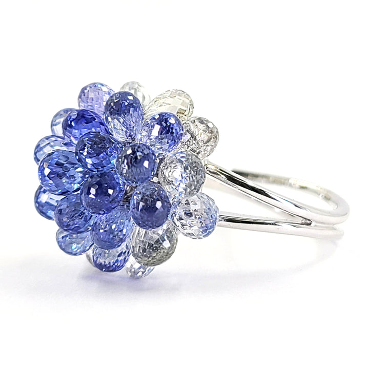 Briolette Cut Ombre Sapphire Ring