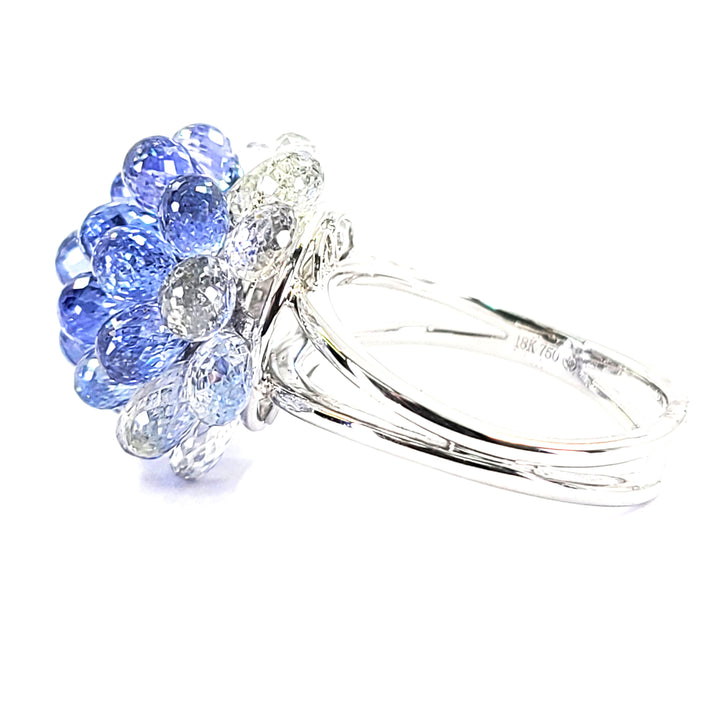 Briolette Cut Ombre Sapphire Ring