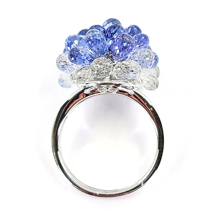 Briolette Cut Ombre Sapphire Ring