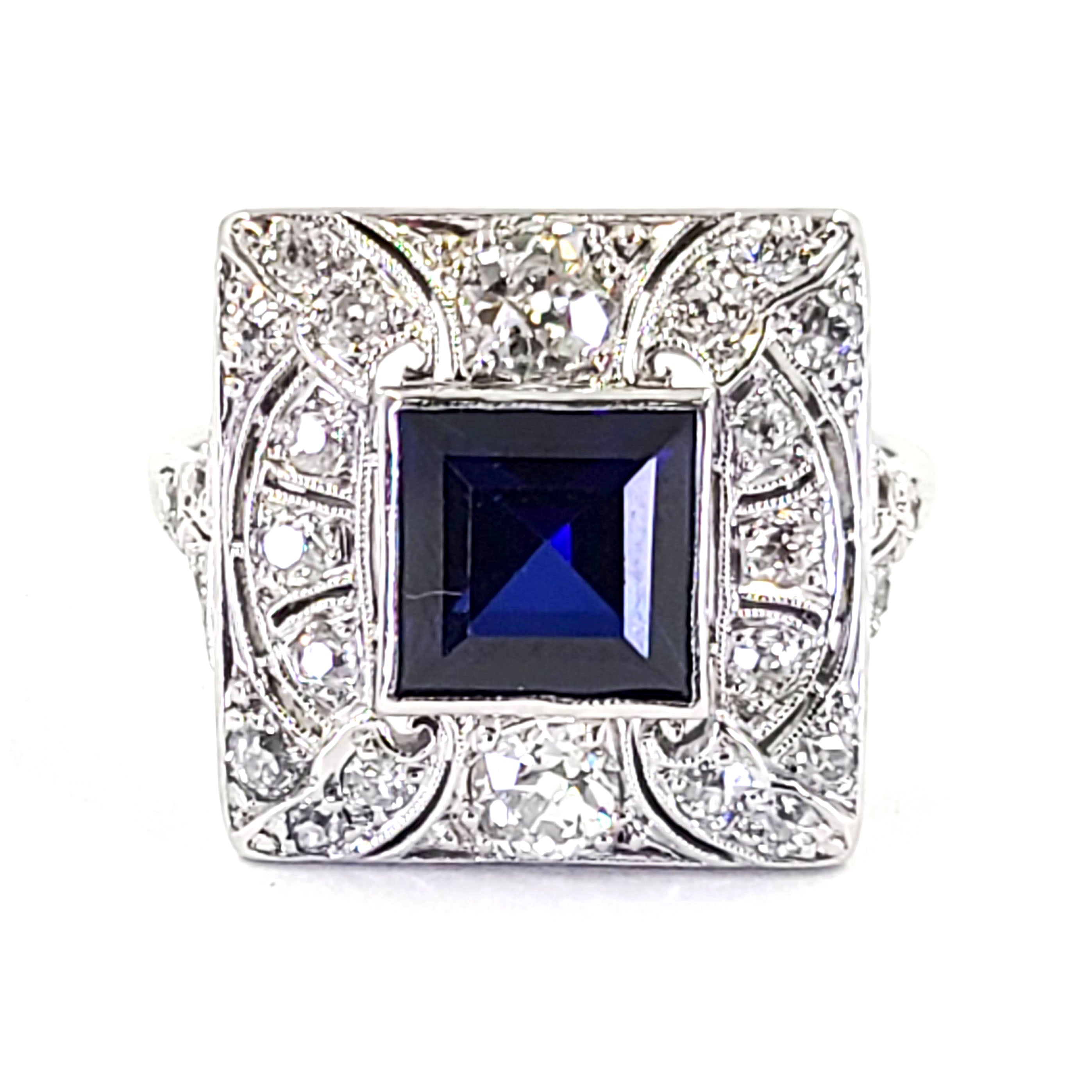 Synthetic store sapphire ring